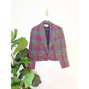 Vintage Tanner Multicolor silk blazer size 10